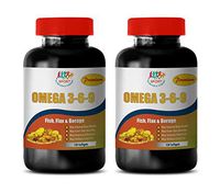 Brain Health Vitamins - Omega 3 6 9 Premium (Fish Flax Borage) - Omega 3 6 9 Bulk Supplements - 2 Bottles 240 Softgels
