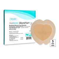 MedVanceTM Silicone - Bordered Silicone Adhesive Foam Dressing Sacral, Size 9"x9" (6.1"x6.6" Pad), Box of 5 dressings