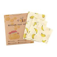 Eco Friendly Reusable Beeswax Wrap Stores Food Naturally with Zero Waste,Plastic Free Alternative for Food Storage - 1 Small, 1 Medium, 1 Large (3 Pack) (Flowers)