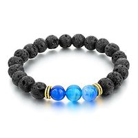 Mystiqs Lava Rock Beaded Bracelet Essential Oil Diffuser for Men,Women Aromatherapy Ideal for Anti-Stress or Anti-Anxiety