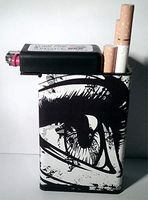 Cigarette Case Eye Ball Lashes With Built On Lighter Holder box Kings 100's ryo