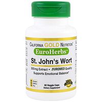 California Gold Nutrition St John s Wort Extract EuroHerbs 300 mg 60 Veggie Caps, Milk-Free, Egg-Free, Fish-Free, Gluten-Free, No Artificial Colors, Peanut Free, Treenut Free, Shellfish Free, CGN