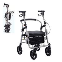 Lqdpdd Lightweight Folding Four Wheel Rollator Walker with Padded Seat, 3 in Rollator Transport Chair W Paded Seatrest, Reversible Backrest and Detachable Footrests Rollator Walker