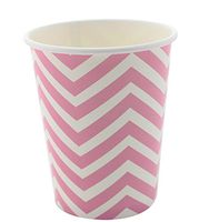 Anyneo Paper Drinking Cups,Chevron,Pink, 9oz, 60Count