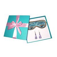 Utopiat Exclusive Blue Gift Box with Soft Pink Satin Ribbons Inspired by BAT's (Medium Square)