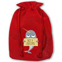 TPSXXY Not A Unicorn Narwhale Large Christmas Drawstring Bag Santa Present Bag Basket Gifts Sack