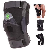 DISUPPO Hinged Knee Brace Support Women Men, Adjustable Open Patella Stabilizer for Sports Trauma, Sprains, Arthritis, ACL, Meniscus Tears, Ligament Injuries (Hinge Removable, 3XL)