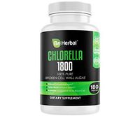 BE HERBAL Organic Chlorella 1800mg – Best Source of Chlorophyll & Complete Superfood – Vegan Friendly Natural Detox Supplement – 180 Capsules