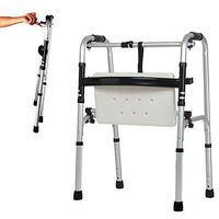 Portable Medical Folding Walker with Seat Adjustable Height Walker Lightweight Rollator Aluminium Alloy Shower Chair