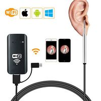 HAIHF Wireless Inspection Camera, 3.9mm HD Ear Cleaning Endoscope 3 in 1 USB Ear Scope Earwax Remover Tool with Ajustable 6 LEDs for Android and iOS Smartphone,Tablet