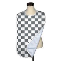 Check Collection Adult Bib - Covered with Care Assorted Prints Available! (Gray Racing Check)