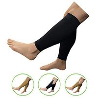HealthyNees Shin 20-30 mmHg Compression Extra Wide Big Calf Leg Plus Size Sleeve (Black, 3X-Large)