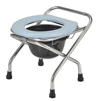 Portable Elderly Bedside Commode, PVC Plastic Mat + Stainless Steel Frame Toilet Seat for Camping Outdoor - Comfortable Folding Potty for Adults and Kids by