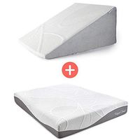 Perfect Cloud 12-Inch Tall Wedge Memory Foam Pillow and Ultraplush 12-Inch Memory Foam Mattress Bundle (Queen)