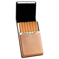 Rivia Classic Leather Cigarette Carrying Case for Men and Women (Beige)