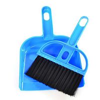 BABINANA Mini Desktop Sweep Cleaning Brush Small Broom Dustpan Set (Blue)