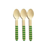 Perfect Stix Chevron Spoon 158 36-Green Printed Wooden Spoons with Green Chevron Pattern, 6" (Pack of 36)