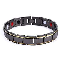 Lermity Elegant Titanium Steel Energy Healing Magnetic Bracelet Pain Relief Therapy Stainless Steel Bangle for Arthritis Carpal Tunnel Energy Balance Men and Women