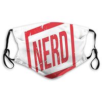 Fashion Comfortable Windproof mask,Nerd Calligraphy On A Stamp Like Design Grunge Basic Pattern for Geeky People,Printed Facial Decorations for Unisex M