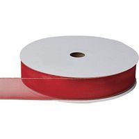Jillson & Roberts Organdy Sheer Wired Metallic Edge Ribbon, 1 3/8" Wide x 100 Yards, Red/Gold