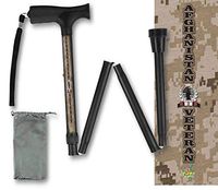 Folding Walking Cane Adjustable Veteran Military Afghanistan Travel Foldable BFunkyMobility