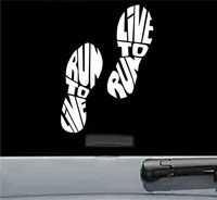 JS Artworks Run to Live Live to Run Vinyl Decal Sticker 5K 10K Running Shoes 13.1 26.2 (White)