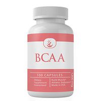 BCAA Capsules (100 Capsules, 1,140 mg per Serving) (4 Capsules/Serving) by Pure Organic Ingredients, Easy On-The-Go Packaging, Boost Pre-Workout Intensity & Muscle Growth, Non-GMO, Gluten-Free