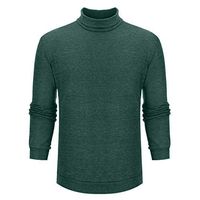 Sunhusing Men's Solid Color Turtleneck Long Sleeve Sweater Top Autumn Winter Joker Bottoming Knitwear Shirt(Green,S)