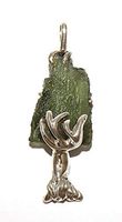 Moldavite Sterling Silver Pendant Large Tree Design 14