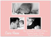 Three Glee in Pink Birth Announcements - Set of 20