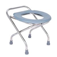 Camping Folding Commode Portable Toilet Seat Stainless Steel Chair for Elderly Pregnant Women Mobile Bath Emergency Travel Potty Outdoor Hiking Trips Construction Sites