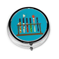 WUYAN Muppet-Science Round Pill Box, Pattern Decorative Pill Box for Purse Or Pocket