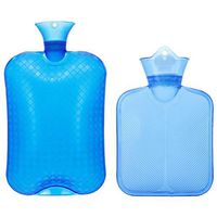 HEALLILY Hot Water Bottles Hot Water Bag Thicken Hand Warmer Bag for Hot Compress (Blue 500ml and 2000ml) 2pcs