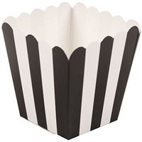 JAM PAPER Popcorn Box - 3 x 3 - Black Striped - 10/Pack