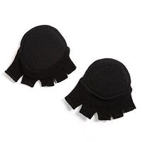 Open Five-Toes Socks Forefoot Pads, Women Anti-Slip Breathable Sweat-Absorbent Peep Toe Half Socks Cushions, Relief Forefoot Pain Toe Separating Correction Socks No Show Heelless Toe Socks (Black)