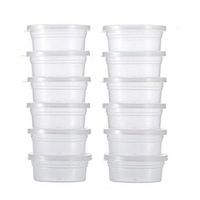 Freshzone 12 Pcs Recyclable Plastic Clear Slime Clay Toy Storage Containers Foam Ball Storage Cups Containers with Lids