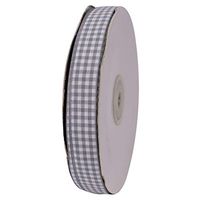 ATRibbons 50 Yards 5/8 Inch Wide Checked Ribbon Polyester Gingham Ribbon for Gift Wrapping,Hair Bows and Craft (Gray)