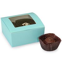Aqua Blue 4-Piece Truffle Boxes With Window - 2-5/8 x 2-3/4 x 1-1/4in. (25)