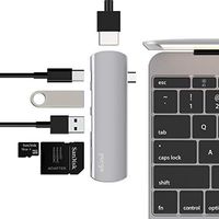 Purgo USB C Hub Adapter Dongle for MacBook 12-Inch, MacBook Air/Pro 2018, iPad Pro 2018 and More with 4K HDMI, USB-C Charging, 2 USB 3.0 and SD/Micro Card Readers.