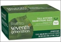Seventh Generation Drawstring Tall Kitchen Bags, 13 Gallon 2-ply 20.0 ea (pack of 6)