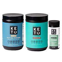 Perfect Keto Bundle - Collagen (Chocolate), Ketone Test Strips (100 Strips), MCT Oil C8 Powder (Vanilla) | Best to Burn Fat and Support Energy | 30 Day Supply