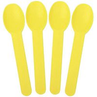 [1,000 Count] Yellow Heavy Duty Plastic Spoons - Disposable Frozen Yogurt Ice Cream Spoons - Frozen Dessert Supplies