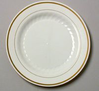 10 1/4" Gold Band Disposable china look Plate wna 120 Pieces