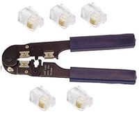 RJ22 (MP04M-SM) Crimp Tool with 5 Telephone Handset cord replacement connectors