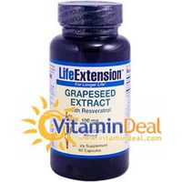 Grapeseed Extract w Resveratrol Life Extension 60 Caps