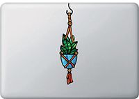 Hanging Succulent Plant -D1 - Stained Glass Style Vinyl MacBook Laptop Decal - Copyright 2016 Yadda-Yadda Design Co. (MED 1.75"w x 7.5"h)