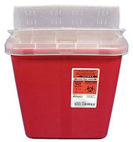 2 Gallon Red Sharps Container W/ horizontal-drop Lid Case of 20