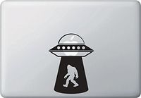Yadda-Yadda Design Co. Sasquatch UFO Abduction - Bigfoot - Alien - Vinyl MacBook Laptop Decal StickerYYDCo.(Size & Color Choices) (Medium, 4" w x 5.5" H, Black)