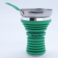 Green Hookha Hub Silicone Shisha Bowl, Wind Screen, food grade quality.Apple on top hookah head / Metal Coal Screen …