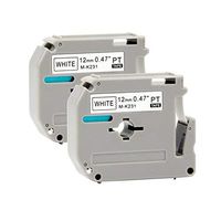 Compatible with Brother P-Touch M Tape 12mm 0.47 inch M-K231 MK-231 Label Tape Balck on White for Label Maker PT-M95 PT-90 PT-65, 2-Pack